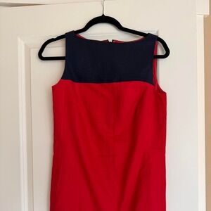 Ralph Lauren Color Block Red and Navy Blue Dress